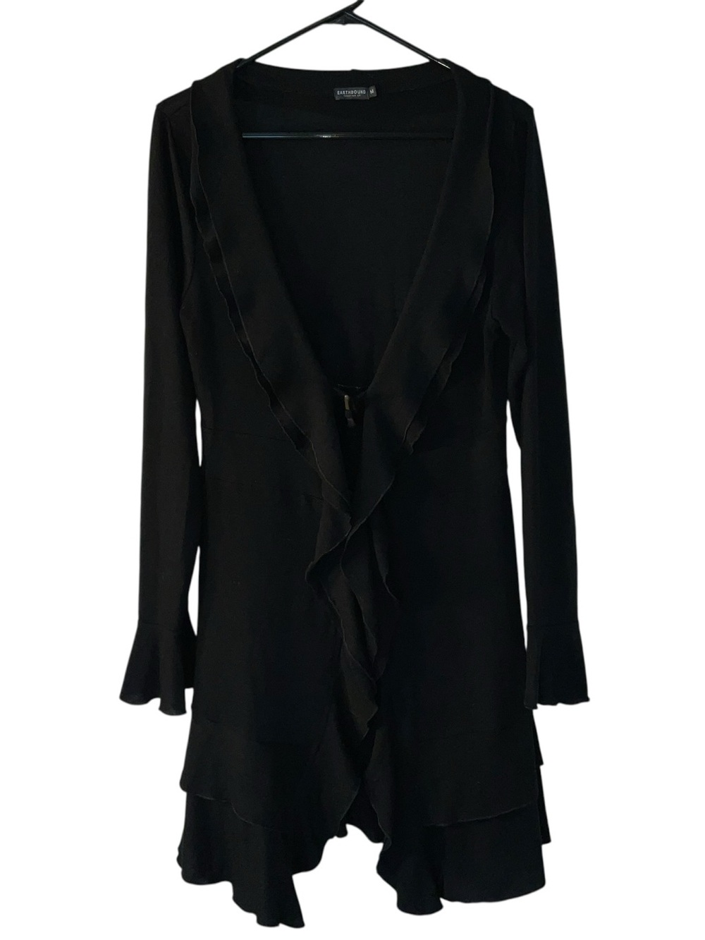 EARTHBOUND Black Open-Front Draped Blazer - Picture 3 of 7